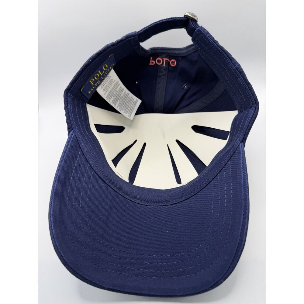 Polo Ralph Lauren Chino Dad Hat Navy Red Pony Adjustable Golf Casual Cap NWOT - Picture 9 of 11